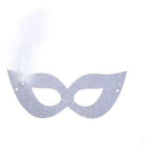Карнавальная маска с пером, цвет серебро 9163938