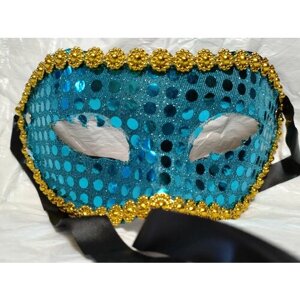 Карнавальная венецианская маска с кружевами . Тёмно-Синяя.