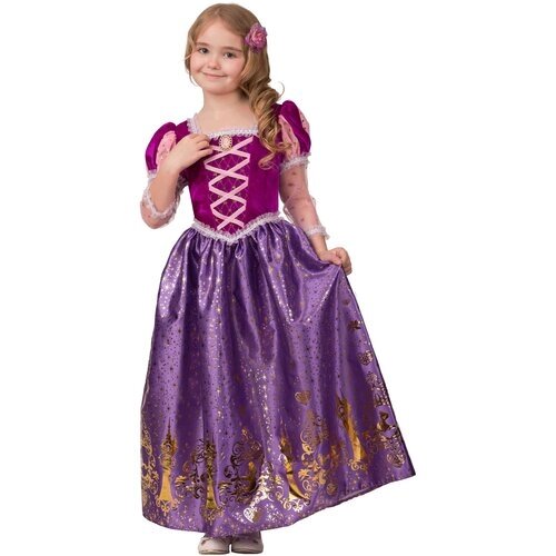 Карнавальный костюм «Принцесса Рапунцель», текстиль-принт, платье, брошь, заколка, р. 34, рост 134 см