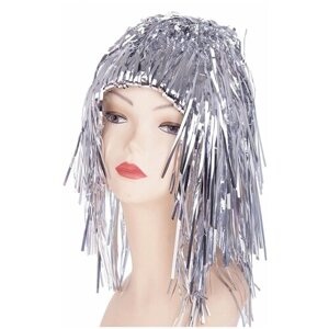 Карнавальный парик "Дождь", 45 см, цвет серебряный