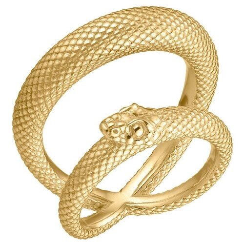 Кольцо caviar jewellery, бижутерный сплав, золочение, размер 18, золотой