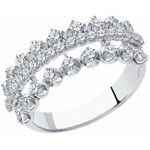 Кольцо Diamant online, белое золото, 585 проба, бриллиант, размер 19