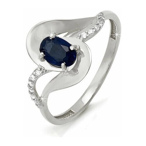 Кольцо Diamant online, белое золото, 585 проба, бриллиант, сапфир, размер 18.5