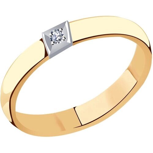 Кольцо обручальное Diamant online, золото, 585 проба, бриллиант, размер 20