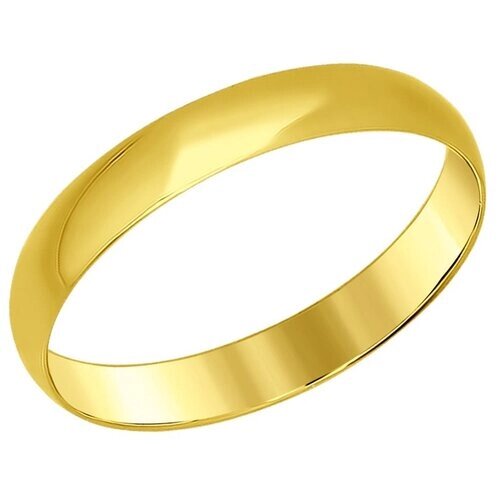 Кольцо обручальное SOKOLOV, желтое золото, 585 проба, размер 18
