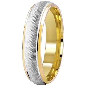 Кольцо обручальное Юверос комбинированное золото, 585 проба, размер 21.5