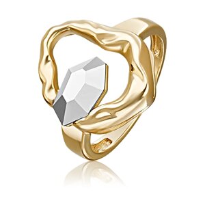 Кольцо PLATINA комбинированное золото, 585 проба, родирование, размер 16.5, золотой, серебряный