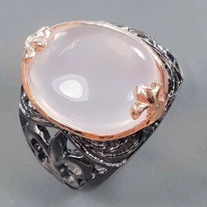 Кольцо помолвочное серебро, 925 проба, кварц, размер 18.5, розовый