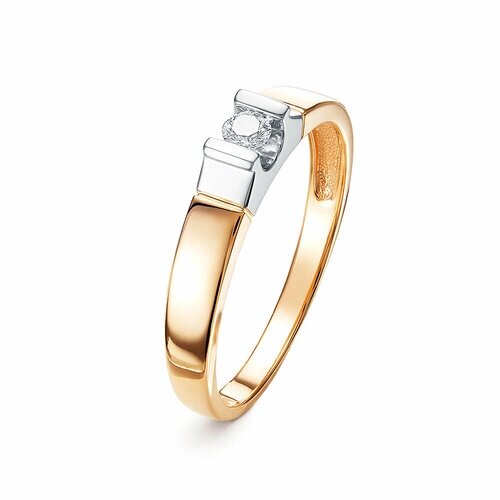 Кольцо помолвочное Яхонт 236971 красное золото, 585 проба, бриллиант, размер 16.5, золотой
