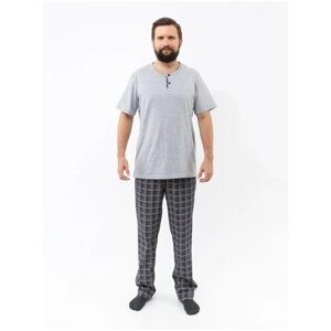 Комплект Монотекс, джемпер, брюки, застежка пуговицы, карманы, размер 44, серый