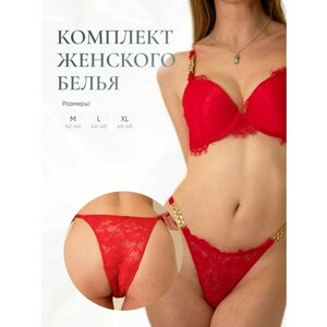 Комплект нижнего белья Victoria's Secret, размер 36B/L, красный