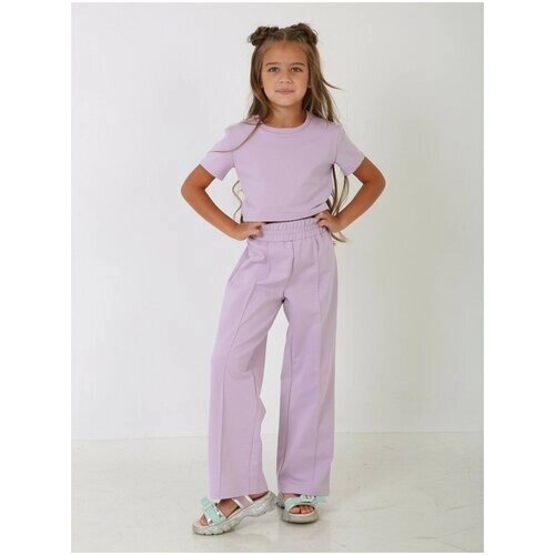 Комплект одежды Mitra, футболка и брюки, спортивный стиль, размер 158, фиолетовый