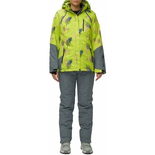 Комплект с брюками для сноубординга, зимний, силуэт полуприлегающий, утепленный, водонепроницаемый, размер 46, зеленый
