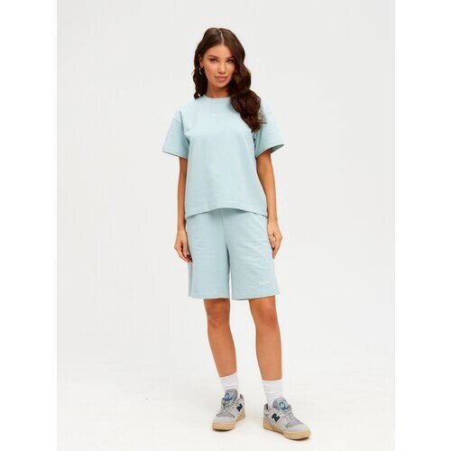 Костюм Bezaliya, футболка и шорты, спортивный стиль, размер 44, голубой