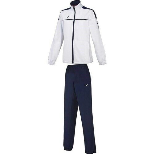 Костюм Mizuno, олимпийка и брюки, силуэт свободный, размер S, белый