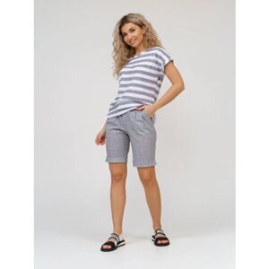 Костюм NSD-STYLE, футболка и шорты, повседневный стиль, свободный силуэт, трикотажный, карманы, размер 54, серый