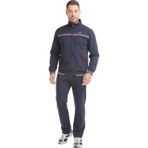 Костюм TAGERTON, олимпийка и брюки, силуэт прямой, карманы, размер 48, синий