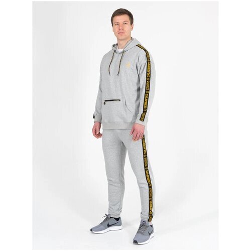 Костюм Великоросс, олимпийка, худи и брюки, силуэт прямой, размер 42, серый