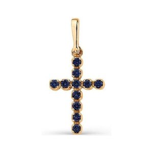 Крестик с бриллиантами из красного золота 3246-102 АЛЬКОР
