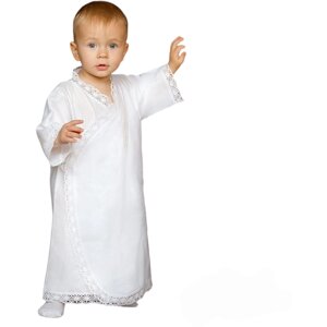 Крестильная рубашка "Мечта" размер 80см , белая вышивка