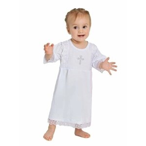 Крестильная рубашка (платье) для девочек, размер 80