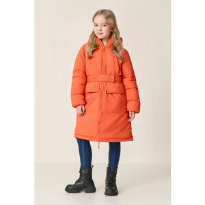 Куртка Baon, демисезон/зима, удлиненная, размер 140, оранжевый, розовый