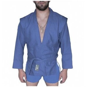 Куртка для самбо с поясом, размер 48, синий