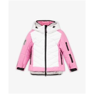 Куртка Gulliver, демисезон/зима, размер 110, белый, розовый
