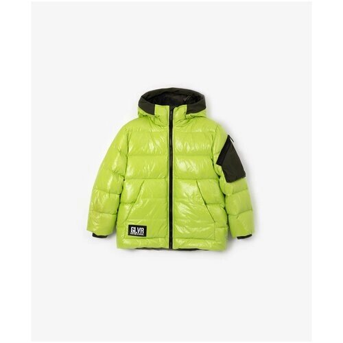 Куртка Gulliver зимняя, светоотражающие элементы, размер 152, зеленый
