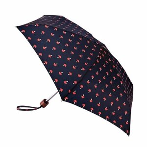 Мини-зонт FULTON, механика, 5 сложений, купол 85 см., 6 спиц, чехол в комплекте, для женщин, красный, синий