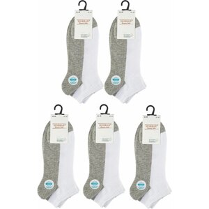 Мужские носки MORRAH, 5 пар, укороченные, размер 41-47, серый, белый