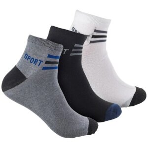 Мужские носки Весёлый носочник, 6 пар, укороченные, размер 41-47, серый, черный