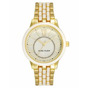 Наручные часы ANNE KLEIN Часы наручные женские Anne Klein 3924WTGB, Кварцевые, желтый