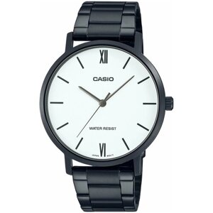 Наручные часы CASIO Часы наручные CASIO MTP-VT01B-7B, белый, черный