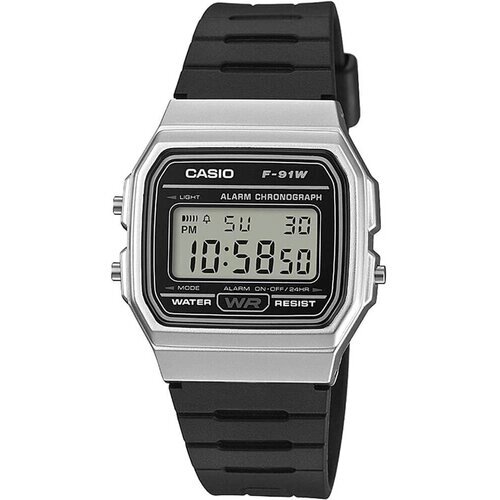 Наручные часы CASIO Collection Наручные часы Casio F-91WM-7A, черный, серебряный