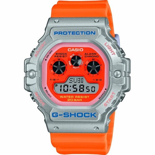 Наручные часы CASIO G-Shock Часы Casio DW-5900EU-8A4, серый, оранжевый