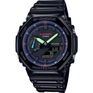 Наручные часы CASIO G-Shock Противоударные японские мужские часы Casio G-Shock GA-2100RGB-1A с хронографом с гарантией, красный, голубой