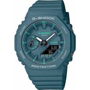 Наручные часы CASIO G-Shock Японские наручные часы Casio G-SHOCK GMA-S2100GA-3A с хронографом, синий, серый