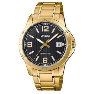 Наручные часы CASIO MTP-V004G-1B, золотой, черный