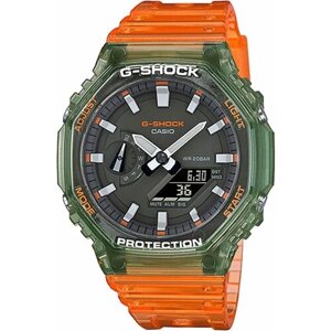 Наручные часы CASIO Наручные часы CASIO G-Shock GA-2100HC-4ADR, оранжевый, зеленый