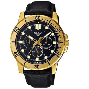 Наручные часы CASIO Японские часы Casio MTP-VD300GL-1E мужские, черный, золотой