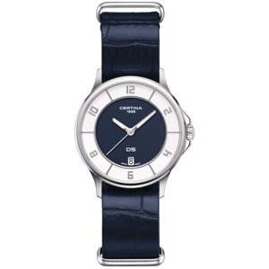 Наручные часы Certina Женские швейцарские часы Certina DS Caimano Lady C039.251.17.047.00 с гарантией, синий