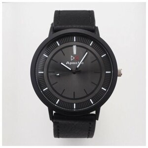 Наручные часы Часы наручные кварцевые мужские "Арес", d-4.5 см, черный ремешок, черный