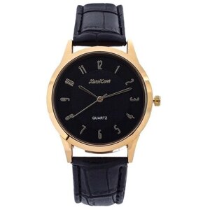 Наручные часы Часы наручные мужские "Колтон", ремешок из экокожи, d-4 см, микс, черный