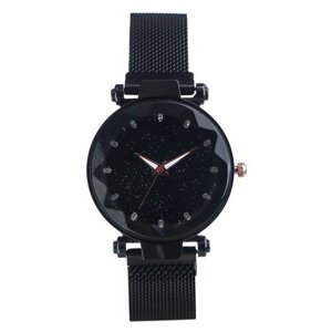 Наручные часы Часы наручные женские "Сольени", d-3 см, браслет на магните, черный