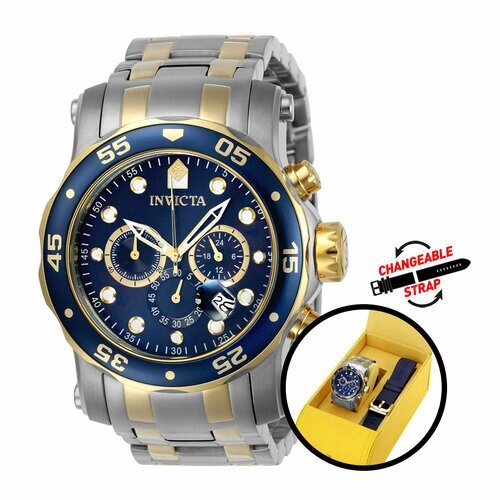Наручные часы INVICTA Часы мужские кварцевые Invicta Pro Diver Scuba (дополнительный ремень!23668, серебряный