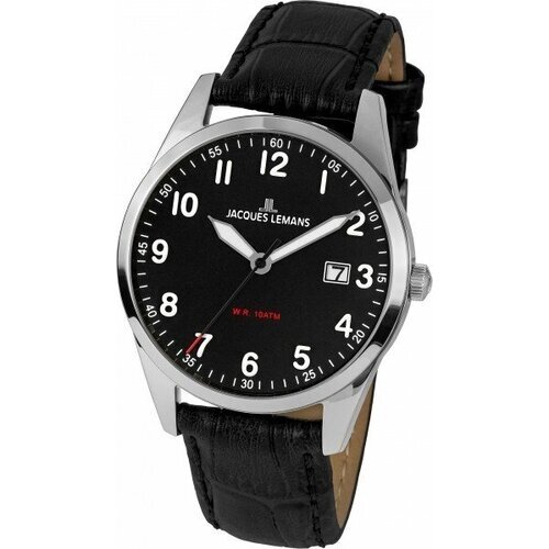 Наручные часы JACQUES LEMANS Часы наручные Jacques Lemans 1-2002A, серебряный, черный