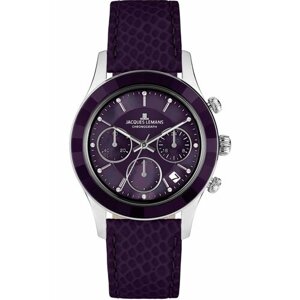 Наручные часы JACQUES LEMANS Sport 1-2151J, черный, фиолетовый