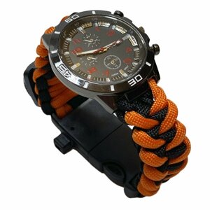 Наручные часы Мужские часы с браслетом из паракорда, оранжевый, черный