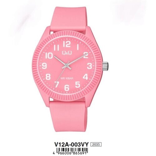 Наручные часы Q&Q Наручные кварцевые женские часы Q&Q V12A-03VY, розовый